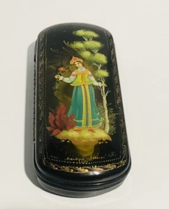 Beautiful Vintage Russian Hand Painted Sunglasses/Eye Glasses Hard Case Signed - Picture 1 of 8