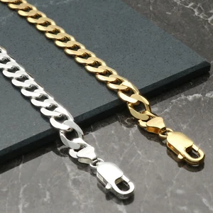 Brazalete de regalo de 8,5"" de plata esterlina sólida o enchapado en oro de 8,5"" para hombre - Imagen 1 de 4
