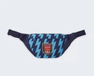 NEW Arsenal | Retro Blue Lightning Bolt JVC Crest Bumbag Manbag Side Bag 98 BNWT - Picture 1 of 5