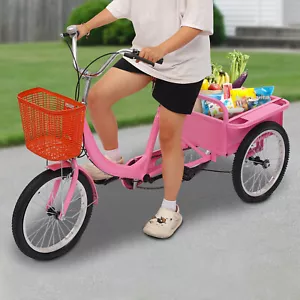 18 Zoll Dreirad 3 Räder Fahrrad Für Erwachsene Senioren Trike mit Einkaufskorb - Bild 1 von 21