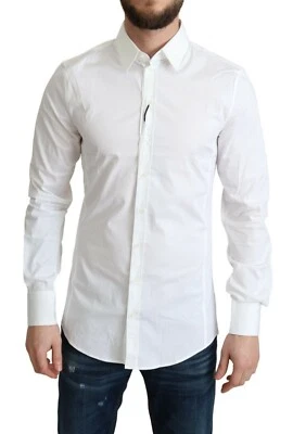 DOLCE & GABBANA Shirt SICILIA White Cotton Stretch Men Formal 38/US15/XS $700 - Image 1 of 4