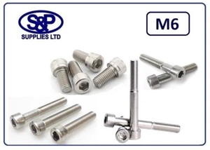 M6 (6MM 6mm) STAINLESS STEEL ST/ST SOCKET CAP SCREW UPTO 150MM SKT CAPS A2 ST/ST - Picture 1 of 4