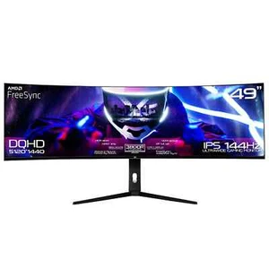 X= XEXUL49 1440p 49" DQHD Ultrawide Nano IPS 144Hz Curved Gaming Monitor - Afbeelding 1 van 3