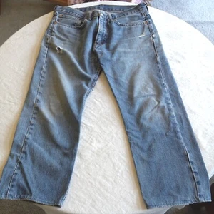 Jeans uomo Levi Strauss 505 blu denim taglia 33 x 25 effetto invecchiato C2 - Foto 1 di 12