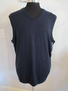 Neu mit Etikett Hart Shaffner Marx 2XT dunkelblau meliert V-Ausschnitt Pullover Weste UVP 89,50 $ - Bild 1 von 11