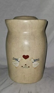 Antique Stoneware Child Crock Style Blue Striped Butter Churn 9 1/2" with Lid - Picture 1 of 7