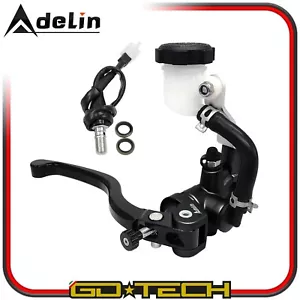 POMPA FRENO RADIALE ANTERIORE 14x18 mm MOTO SCOOTER MOTARD PIT BIKE Nera DX - Imagen 1 de 3