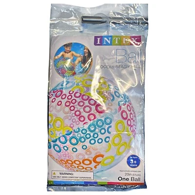INTEX ☆ 20" Ocean Beach Ball ☆ 2018 patrón de lunares #59043WA ☆ NUEVO Foto 1 de 3