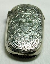 Victorian 1894 Beautiful Engraved Silver Match Case In Superb Condition