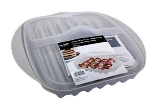 Microwave Bacon Rack Tray with Splatter Lid Bacon Cooker kitchen Supplies - Picture 1 of 7
