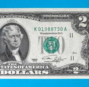 1988 July 3 (K 01988730 A) BIRTHDAY  $2 Two Dollar Bill 1976 Series (_1988/7/3_) - Picture 1 of 4