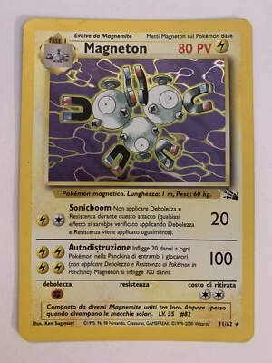 Pokemon Magneton Fossil Holo Italian 11/62 TCG Card LP/NM - Image 1 of 2