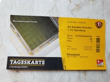 Used Sammler Ticket Dynamo Dresden vs 1.FC Nürnberg 2.Bundesliga 2019/20 Ehren