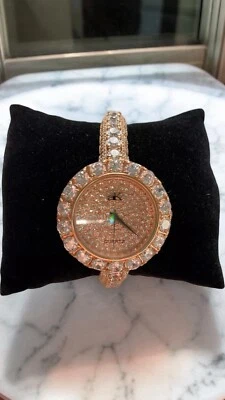 Reloj Pulsera ADEE KAYE Mujer Swarovski Cristal Tono Oro Rosa Bling Time Foto 1 de 4