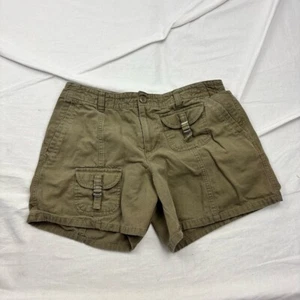 Vintage Cato Women's Cargo Shorts Olive Brown Multiple Pockets Belt Loops 8 Y2K - Picture 1 of 10