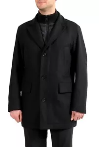 BOSS Hugo Boss Caelis Cashmere Wool Blend Men’s Black Coat 42R /Fit L-XL $850 - Picture 1 of 21