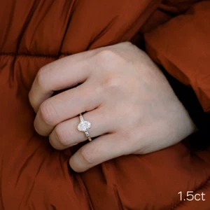 2,80 ct Ovalschliff Lab gezüchtet Diamant Verlobungsring 14k Gelbgold IGI - Bild 1 von 11