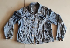 Wonder Nation Girls Blue Distressed Denim Jean Jacket size 14/16 PLUS - Picture 1 of 6