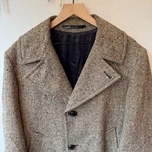 VTG Pendleton Burlap Homespun Weave Wool Overcoat 50s RARE Single Breasted Lined - Picture 1 of 20