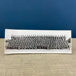 VINTAGE ARMY MILITARY PANORAMIC GROUP PHOTOGRAPH PICTURE -FROME 36.5cm x 13cm - Picture 1 of 7