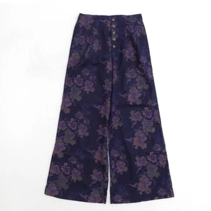 Anthropologie Damen Pilcro Metallic Ultra High-Rise Wide-Leg Hose Floral Größe 27 - Bild 1 von 11
