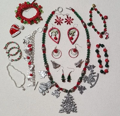 Lote de joyas de Navidad. Vint. Collar de peltre con cuentas de vidrio "Marcie", Katie Loxton Foto 1 de 4