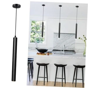  Black Modern Pendant Light, LED Minimalist Pendant Lighting Fixture, Strip  - Picture 1 of 7