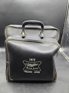 Rare Pro-am 1972 Miller Highlife $80,000 Bowling Tournament Leather Bag Beer Wi - Picture 1 of 15