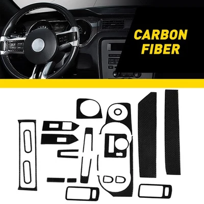 Kit de molduras de cubierta central delantera interior decoración fibra de carbono para Ford Mustang 2009-2013 Foto 1 de 4