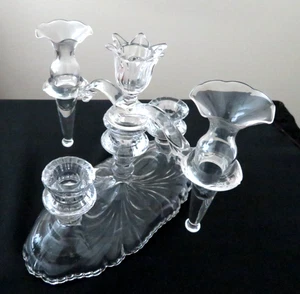 Cambridge 4 Piece Caprice Candle Holder Arm 2 Vases Exc Condition 1936-40's - Picture 1 of 14