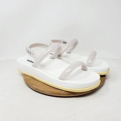 Sandalias Melissa Soft Wave para mujer 9 gelatinas blancas grises playa piscina zapatos con tiras Foto 1 de 4