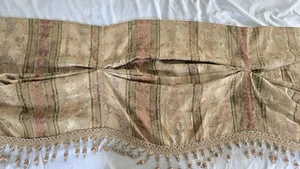 Croscil Perlen Fenster Volant 2 Platten Wasserfall überbacken 82x17 Damast Brokat - Bild 1 von 11