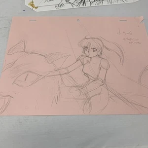Inuyasha Anime Movie Production Sketch original sketch Sango And Kirara - Picture 1 of 8