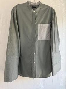Joseph Pinstripe Oversized Cuff Statement Button Up Size 36 - Picture 1 of 15