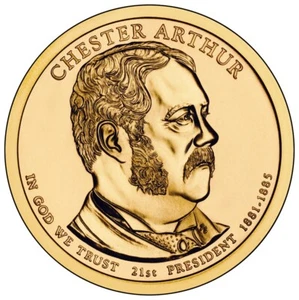 2012 D Chester Arthur Präsidentendollar aus neuwertiger Rolle - Bild 1 von 6