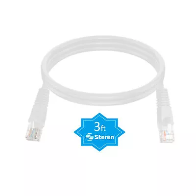 Cabo adesivo estéreo Cat5e Snagless UTP cULus moldado branco 3 pés - Imagem 1 de 4