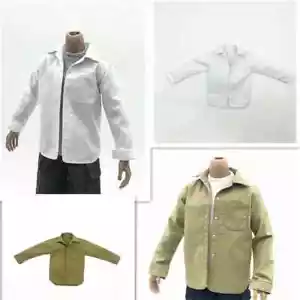 Maßstab 1/6 männlicher Soldat weiß khaki Shirt Tops Kleidung Modell für 12" Figur Körper - Bild 1 von 6