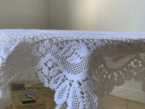 White Tablecloth, Round, Lace 35" x 35"   *NEW WITH TAG*  FREE SHIPPING. - Picture 1 of 2