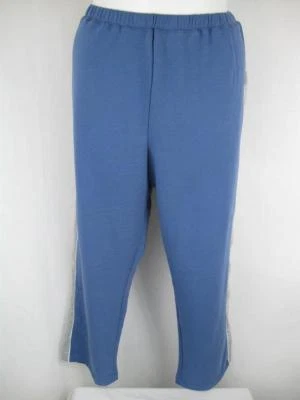 Pantalones Liz & Me Talla 0X con cintura elástica entrepierna de 28" con lados en contraste azul Foto 1 de 3