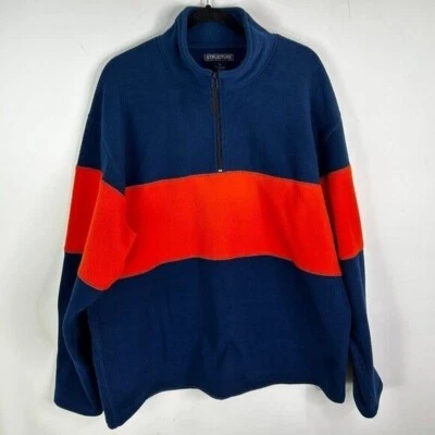 Мужской пуловер Structure USA синий и оранжевый с частичной молнией размер XL - Изображение 1 из 4