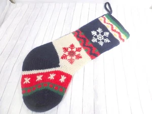 Vintage L'Art De Chine Snow Flake Knit Stocking Satin Lined EUC - Picture 1 of 9