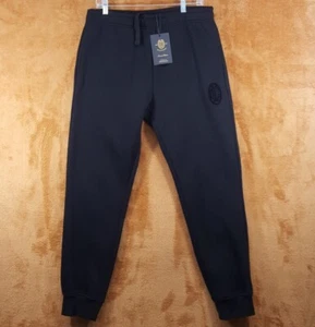 AC MILAN Sweatpants Mens XL Black Pull On Fleece Jogger Back Pocket Logo $125 - Picture 1 of 12