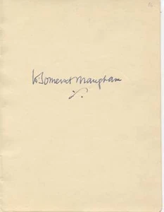 Maugham, W. Somerset. (1874–1965)Signed page from autograph book - Picture 1 of 1