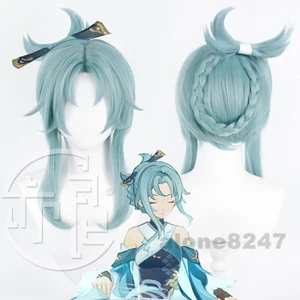 Pelucas sintéticas completas Madame Ping Genshin Impact cabello verde cos - Imagen 1 de 4