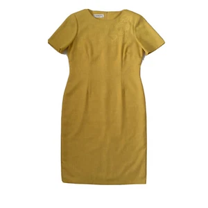Club Capri Women’s Dress Size 12 yellow Pencil Lined Australian Made Vintage - Picture 1 of 18