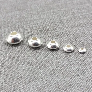 925 Sterling Silber glänzende UFO Untertassenperlen Spacer 3mm 3,5mm 4mm 5mm 6mm - Bild 1 von 5