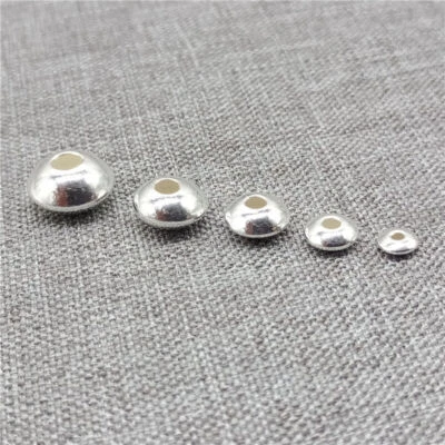 925 Sterling Silber glänzende UFO Untertassenperlen Spacer 3mm 3,5mm 4mm 5mm 6mm - Bild 1 von 4