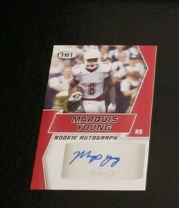 MARQUIS YOUNG 2019 SAGE HIT Premier Draft High RED AUTOGRAPH Auto UMASS COLTS - Picture 1 of 2