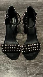 Alexander Wang Abby Sandals Black with Rose Gold Studs Great Condition Sz 36/6 - Picture 1 of 5