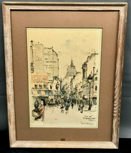 c.1970s Art Print JAN KORTHALS - RUE DE CLIGNANCOURT - PARIS - Vtg Impressionist - Picture 1 of 11